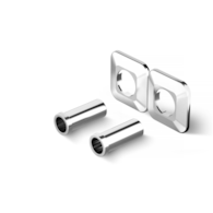 TULLY Zestaw maskujący (rozeta podwójna rozdzielna + tuleje maskujące), chrom