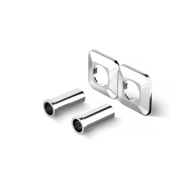 TULLY Zestaw maskujący (rozeta podwójna rozdzielna + tuleje maskujące), chrom