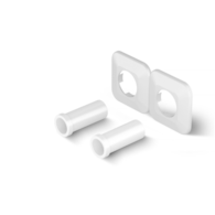 TULLY Zestaw maskujący (rozeta podwójna rozdzielna + tuleje maskujące), biały