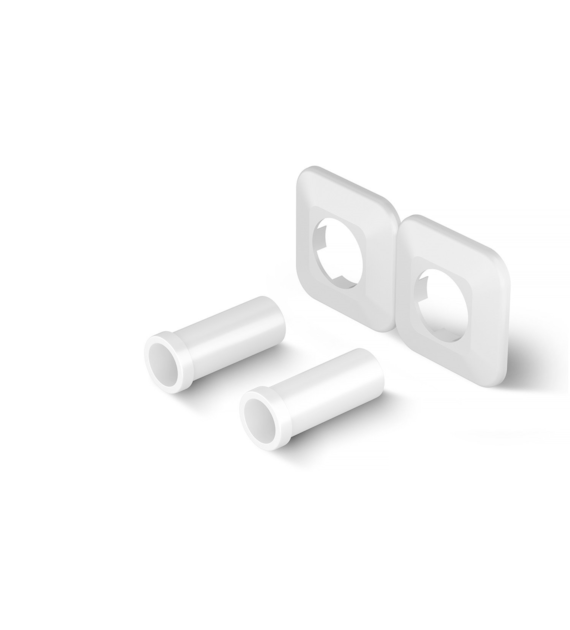 TULLY Zestaw maskujący (rozeta podwójna rozdzielna + tuleje maskujące), biały