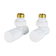 Zestaw zaworów regulacyjnych TULLY kątowy biały