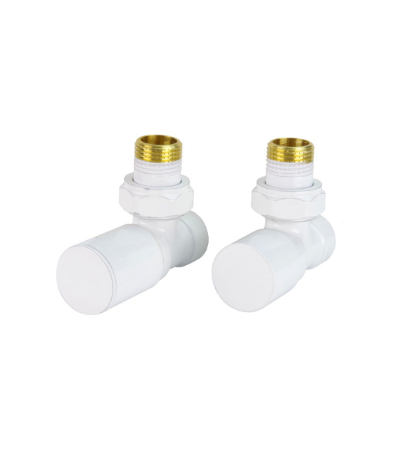 Zestaw zaworów regulacyjnych TULLY kątowy biały