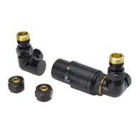 Zestaw zaworów termostatycznych TULLY trójosiowy czarny