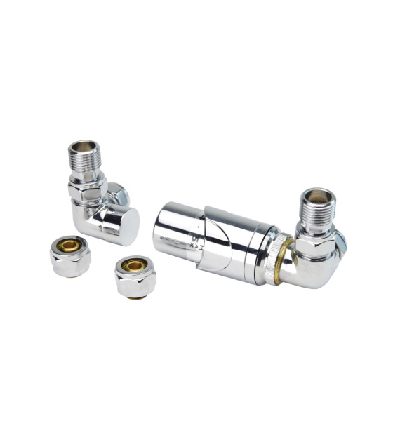 Zestaw zaworów termostatycznych TULLY trójosiowy chrom