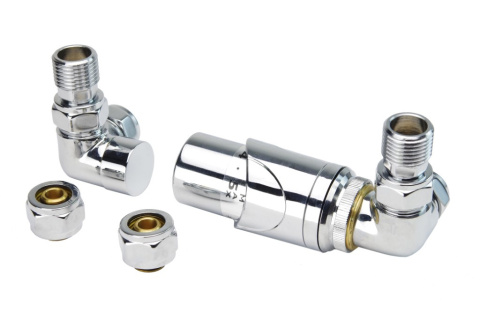 TULLY triaxial chrome thermostatic valve set