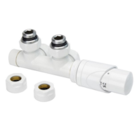 Zestaw zaworów termostatycznych TULLY zespolony biały