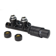 Zestaw zaworów termostatycznych TULLY zespolony czarny