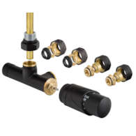 TULLY zawór termostatyczny jednorurowy, czarny