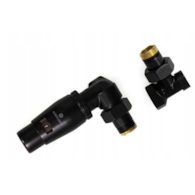 MINI Standard thermostatic valves Schlosser axial right black RAL 9005 matt head on supply
