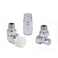 MINI Standard thermostatic valves Schlosser, axially left, Chrome head on the supply