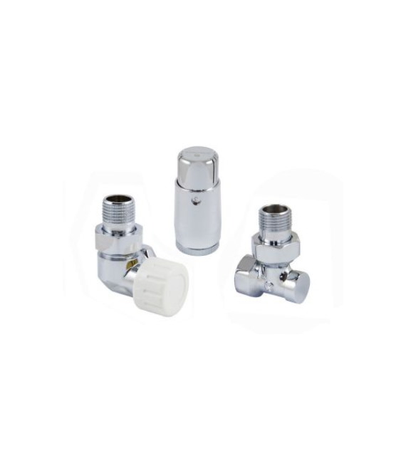 MINI Standard thermostatic valves Schlosser, axially left, Chrome head on the supply