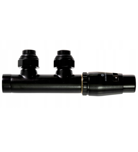 Duoplex Valve Thermostatic Schlosser right black RAL 9005 matt head on return